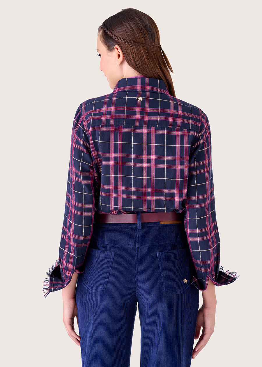Camicia Check 100% viscosa BLU LAGUNA Donna , immagine n. 4