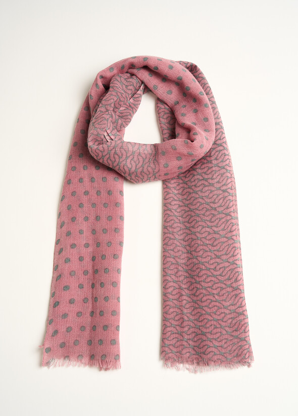 Samuela patterned wool scarf ROSA Woman null