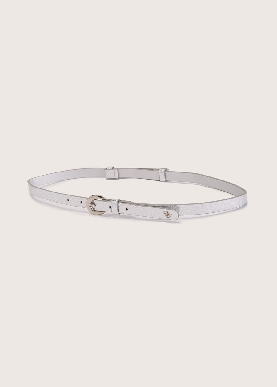 Carola python-effect belt GRIG SILVER GOLD Woman , image number 2