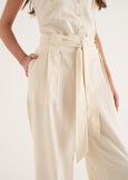 Penty linen-blend trousers
 VIOLA MELANZANABIANCO BURRO Woman image number 4