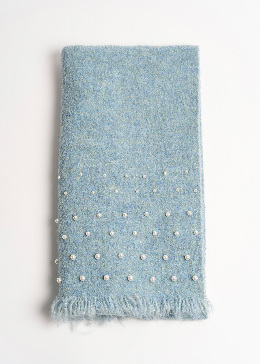 Gift Idea – Pearl-Detail Scarf e Matching Beanie ROSACELESTE FIORDALISO Woman , image number 3