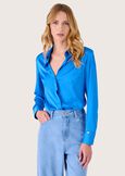 Alessia satin shirt BLUVERDE LIMEBEIG NAVAJOBLUE OLTREMARE  Woman image number 1