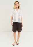 Bermuda Barth in lino e Lyocell MARRONEBIANCO WHITE Donna immagine n. 1