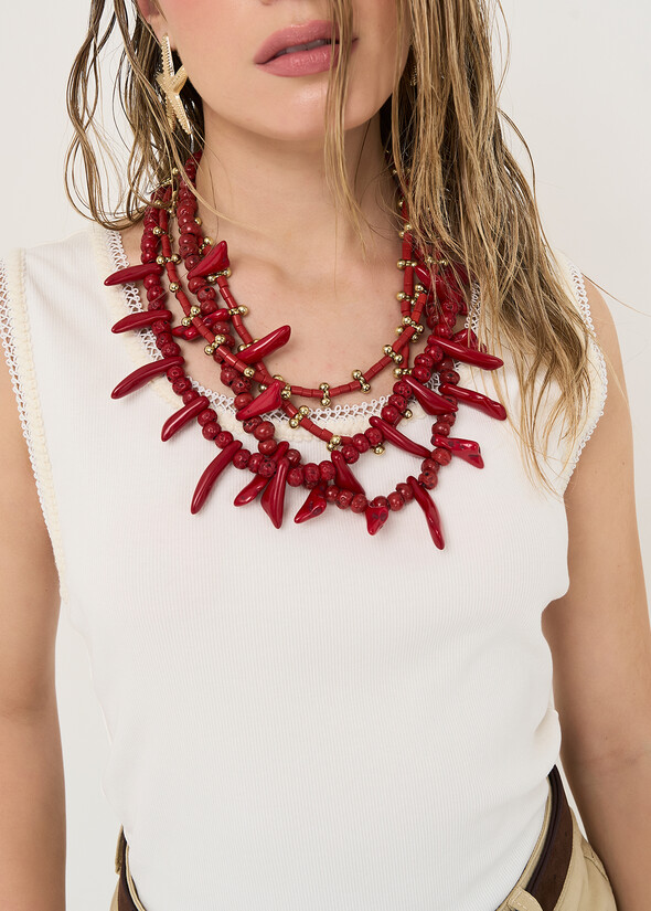 Collana Ghil effetto corallo ROSSO Donna null