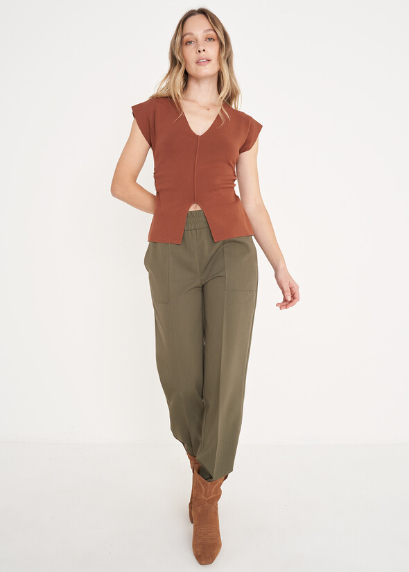 Pantalone Lara in poliviscosa VERDE ALGA Donna null