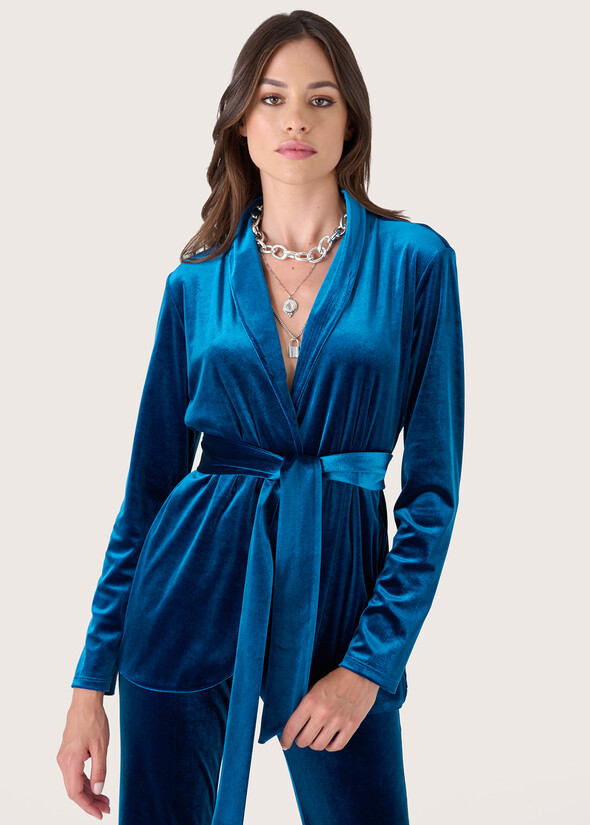 Coprispalle Colyn in velluto BLU COBALTO Donna null