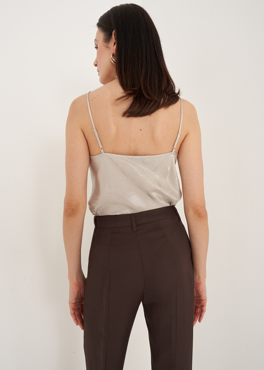 Texas Silk Jacquard Top GRIGIO SILVER ORO GOLDEN Woman , image number 3