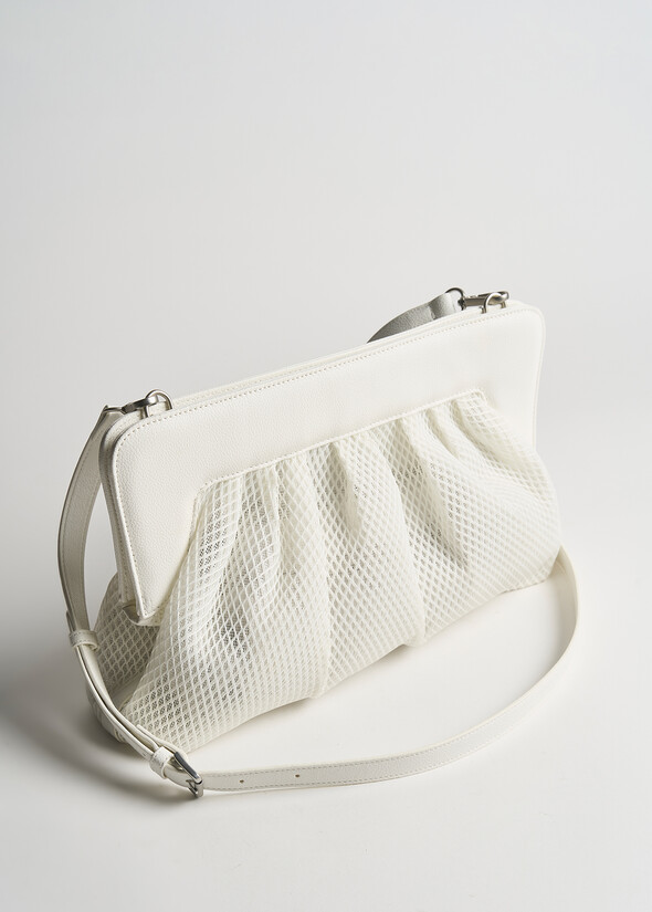 Blackey mesh fabric pochette BIANCO WHITE Woman null