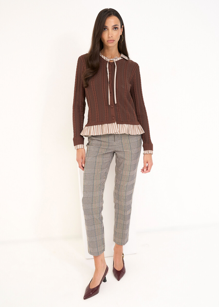 Cardigan Criss effetto doppio capo MARRONEBLU Donna , immagine n. 4