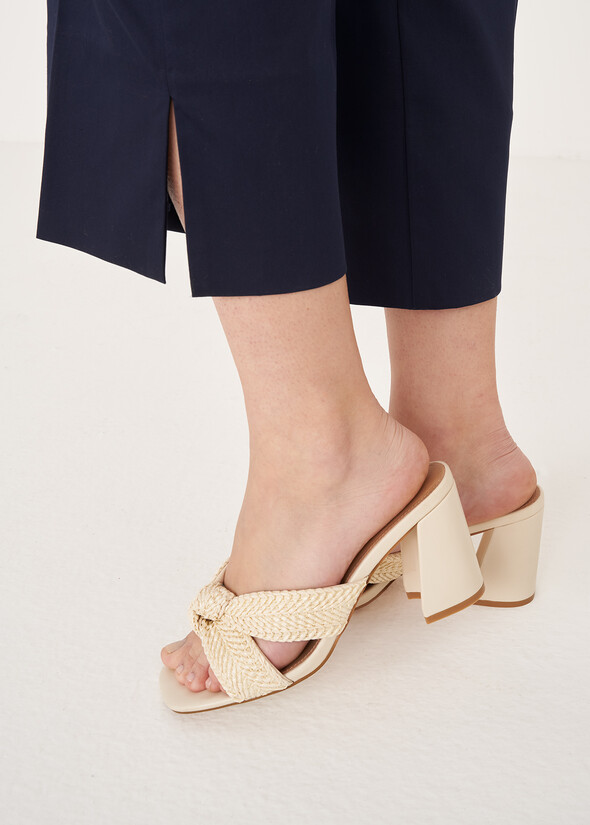 Shiny straw sandal BIANCO BURRO Woman null