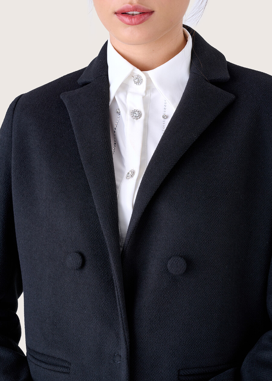 Clory cloth coat NERO BLACKBLU FIORDALISO Woman , image number 4