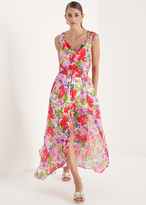 Gwendy flower patterned long skirt BIANCO WHITE Woman null