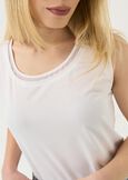 Top Taba con inserto in georgette BIANCO WHITEBLU Donna immagine n. 2