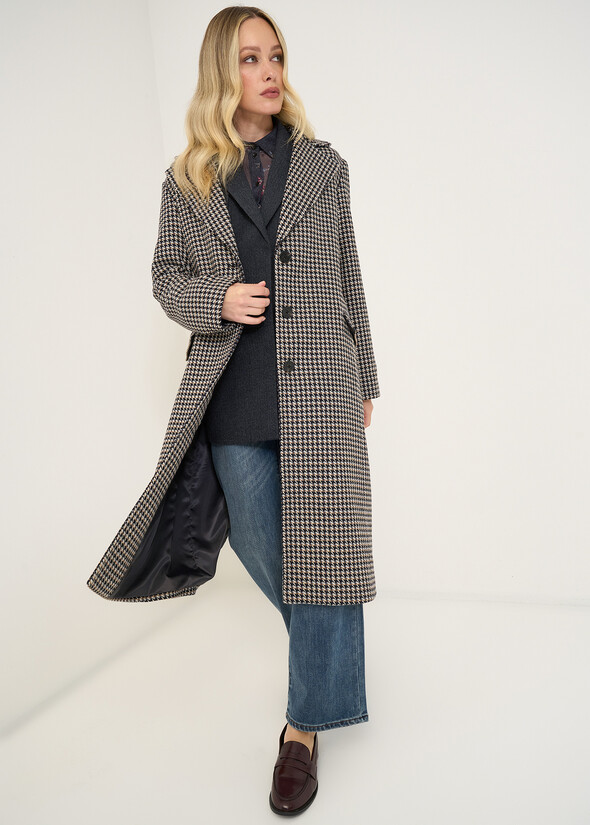 Cristian houndstooth coat BLU Woman null