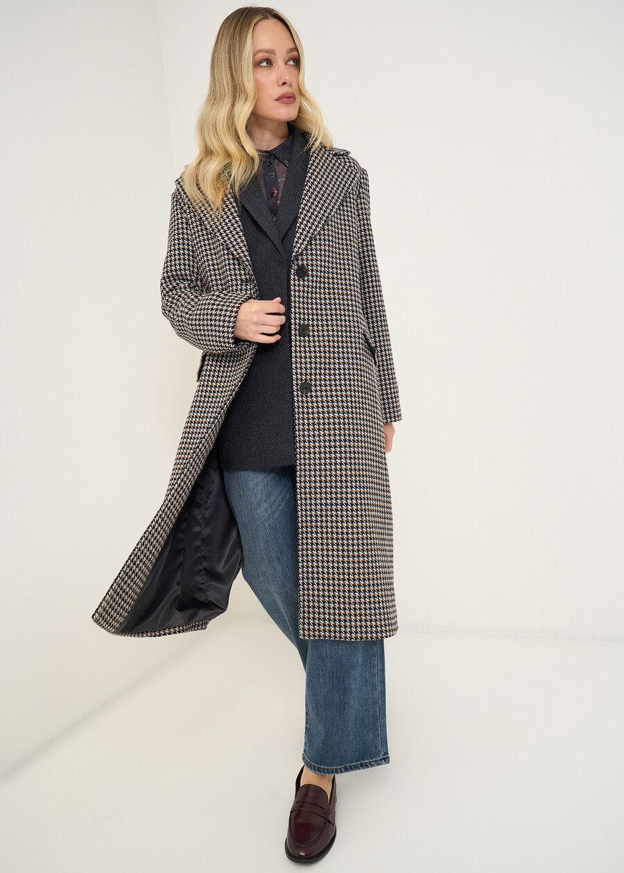 Cristian houndstooth coat BLU Woman , image number 1