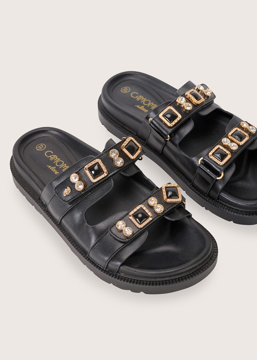 Somi sandal with stones NERO BLACK Woman , image number 3