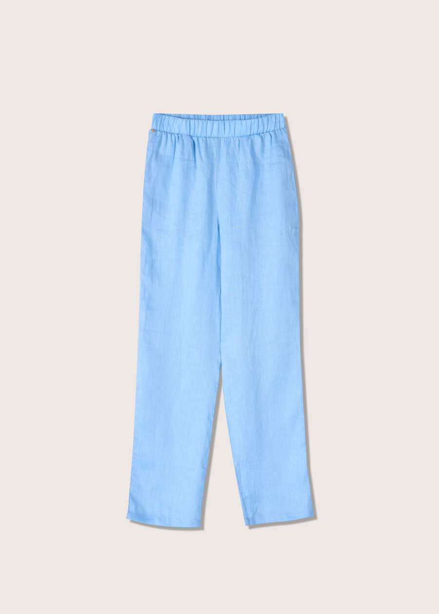 Pantaloni Polly 100% lino BLU SURF Donna , immagine n. 5