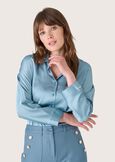 Carolina satin shirt BLUE CIELO Woman image number 1