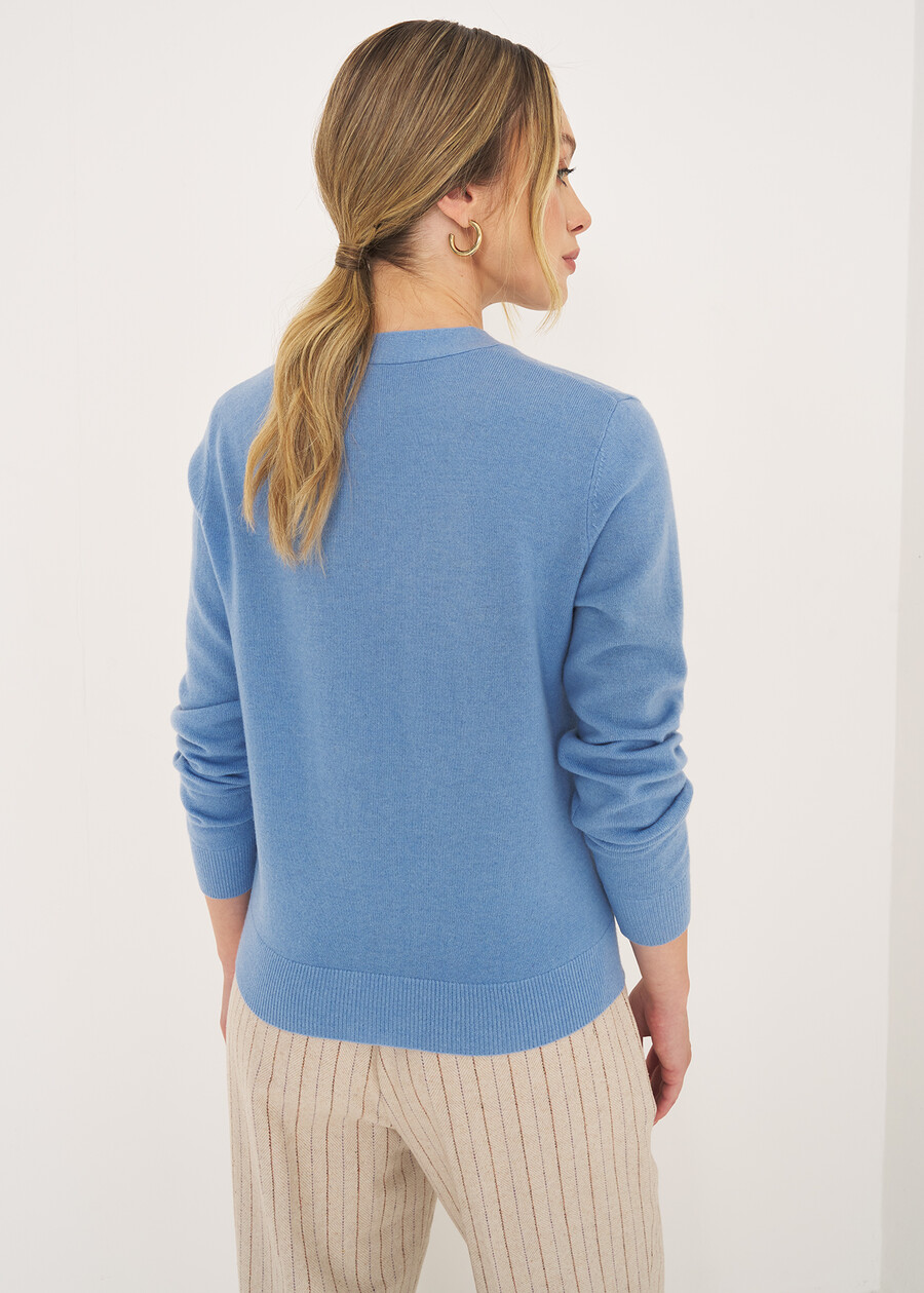 Cardigan Cash in pura lana CELESTE FIORDALISOROSA Donna , immagine n. 3
