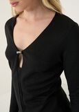 Shantal lurex top with drawstring NERO Woman image number 2