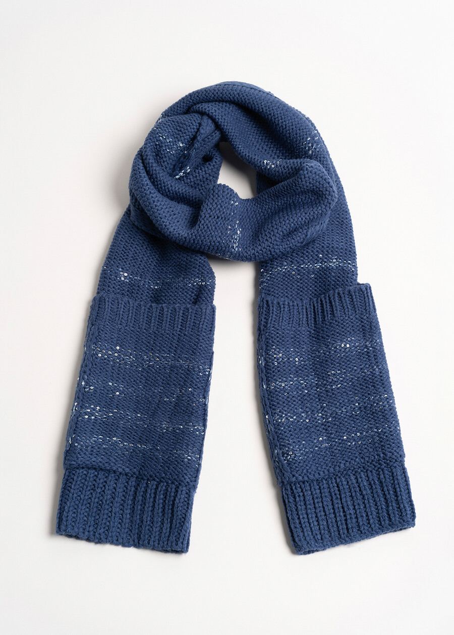 Sciarpa Sindy con paillettes e tasche BLU AVIONVIOLA VINACCIA Donna , immagine n. 2