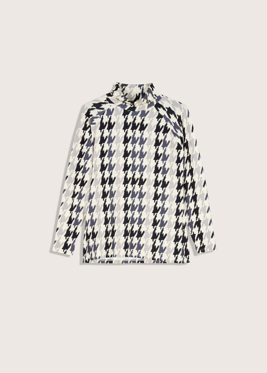 Sonia houndstooth turtleneck BEIGE LANA Woman , image number 4