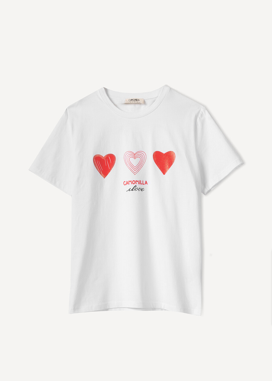 T-shirt Sonney in cotone I Love BIANCO WHITE Donna , immagine n. 5