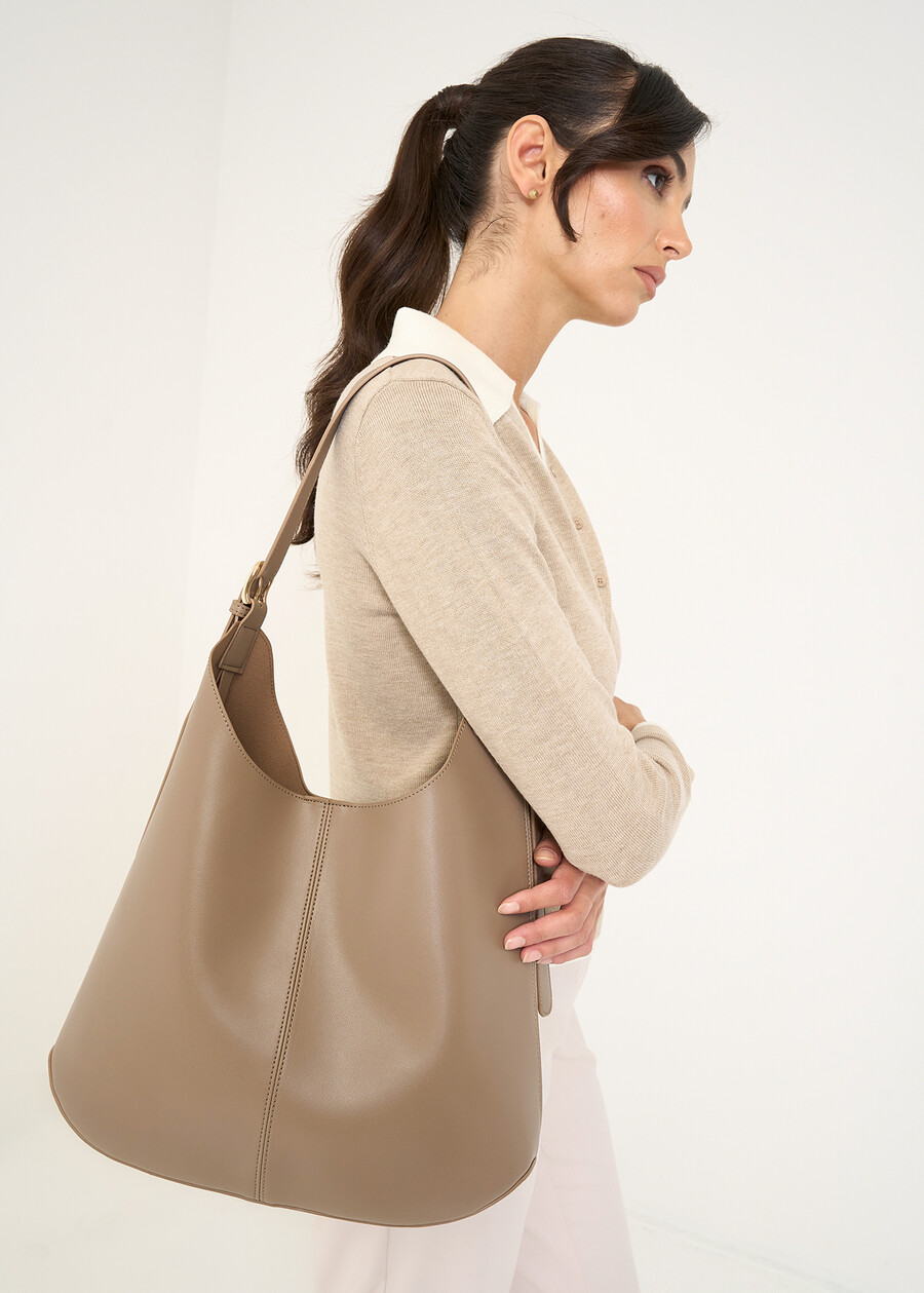 Borsa a sacca Babsy in ecopelle NEROMARRONE Donna , immagine n. 1