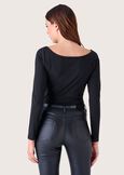Stick T-shirt with strass NERO BLACK Woman image number 3