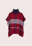 Marcella cape with macro check ROSSO CARPET Woman image number 5