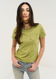 Samuela cotton T-shirt with bead detailing VERDE Woman image number 1