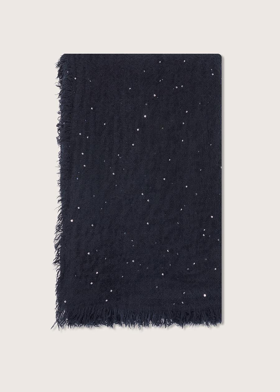 Smile scarf with micro paillettes NERO BLACKBLU AVIONBIANCO WHITEROSA CIPRIA Woman , image number 2