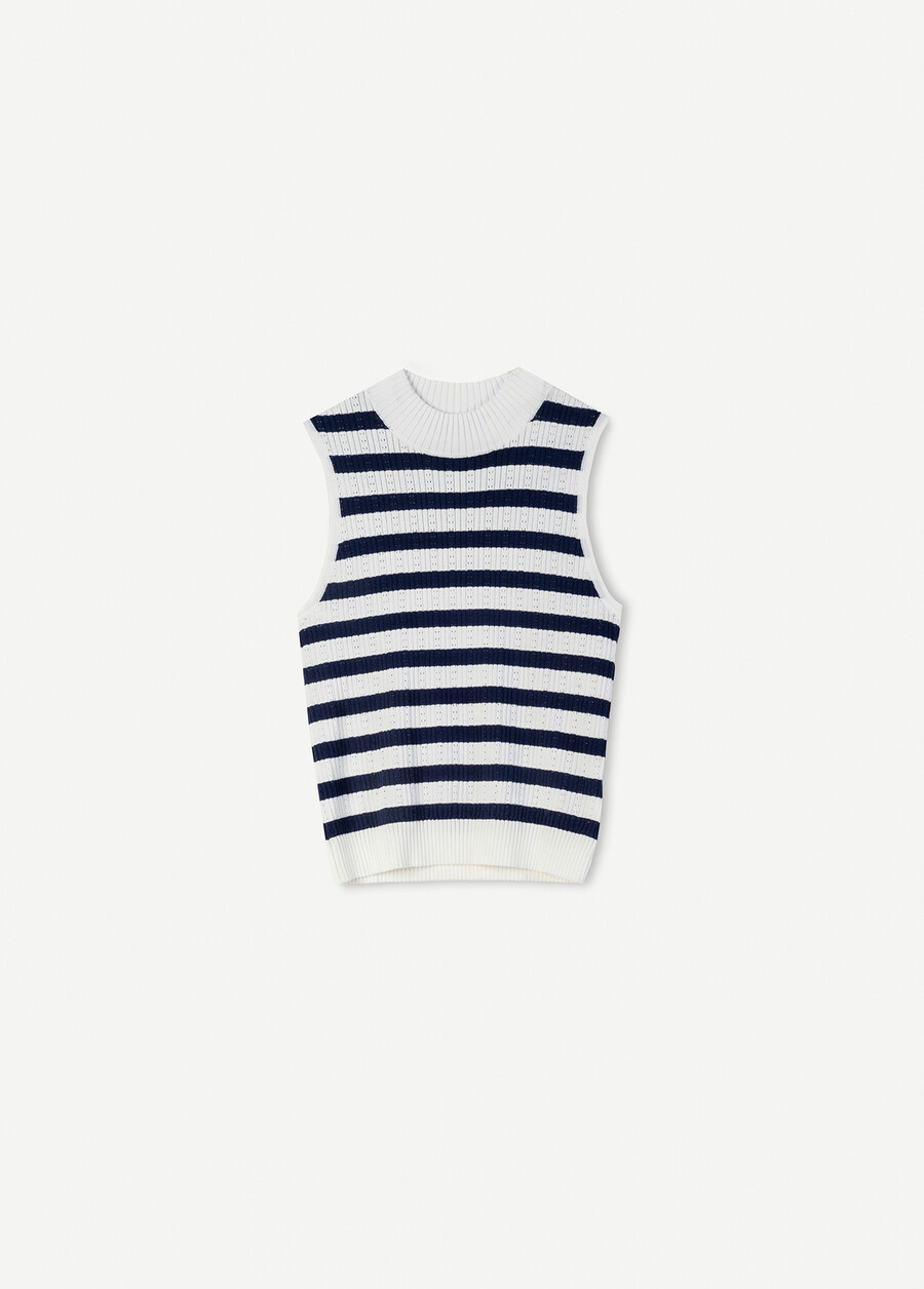 Top Trilly in filo di viscosa BIANCO WHITE Donna , immagine n. 4