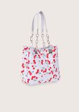 Eco-leather shopping bag with cherries BIANCO WHITE Woman image number 2