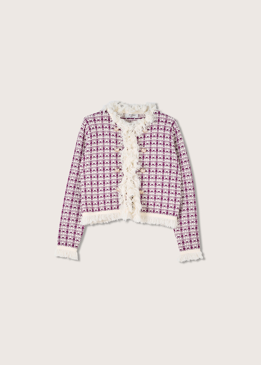 Cosmo tweed cardigan ROSSO SYRAH Woman , image number 4