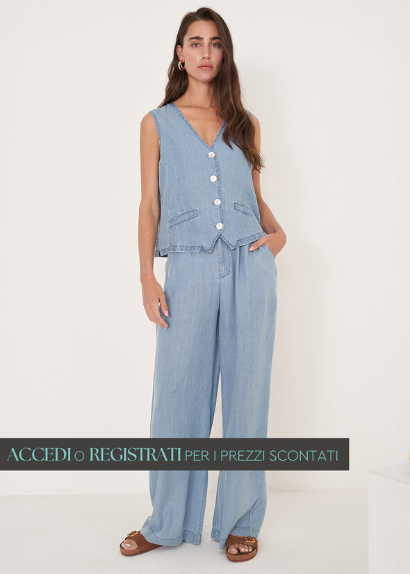 Pantaloni Pizzo chambray DENIM MEDIUM DENIM Donna null