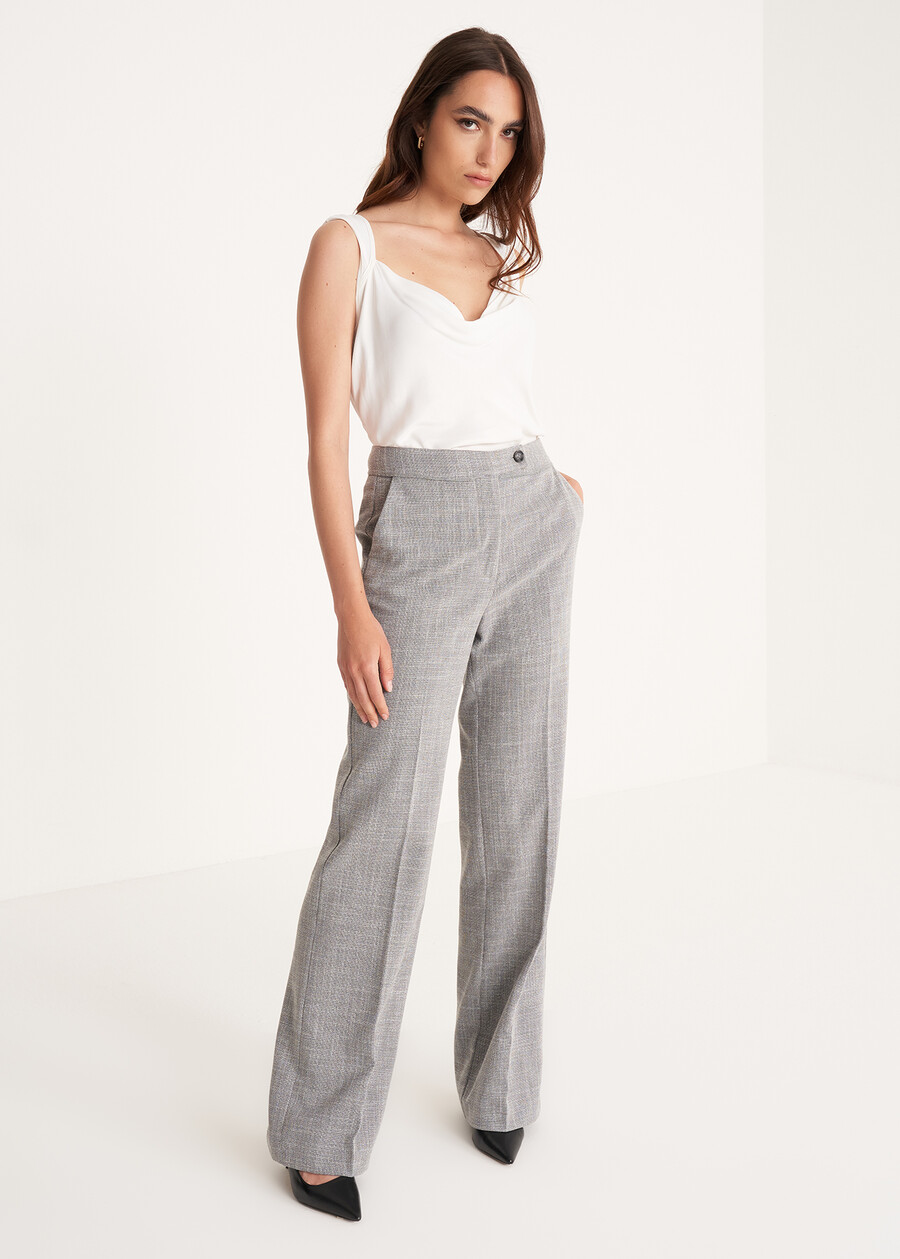 Pantaloni Giorgia in tessuto poliviscosa GRIGIO GREYVERDE PAVONE Donna , immagine n. 2