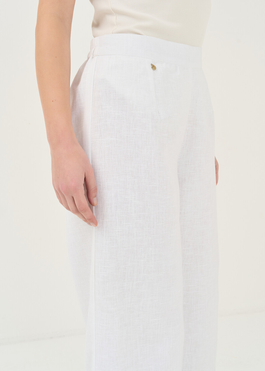 Pinocchietto Polly ricamato BIANCO WHITE Donna , immagine n. 3