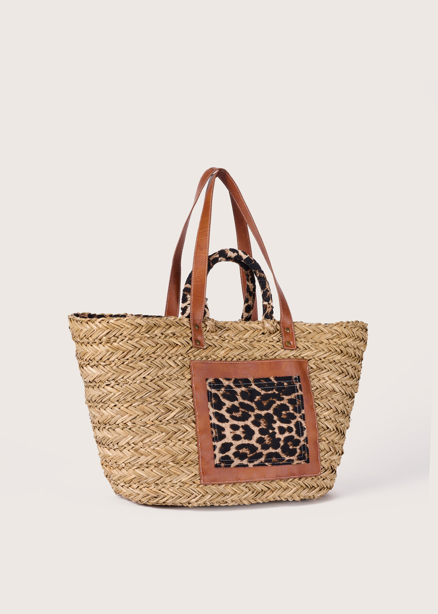 Borsa a cesta Banis in 100% paglia BEIGE LIGHT BEIGE Donna , immagine n. 2