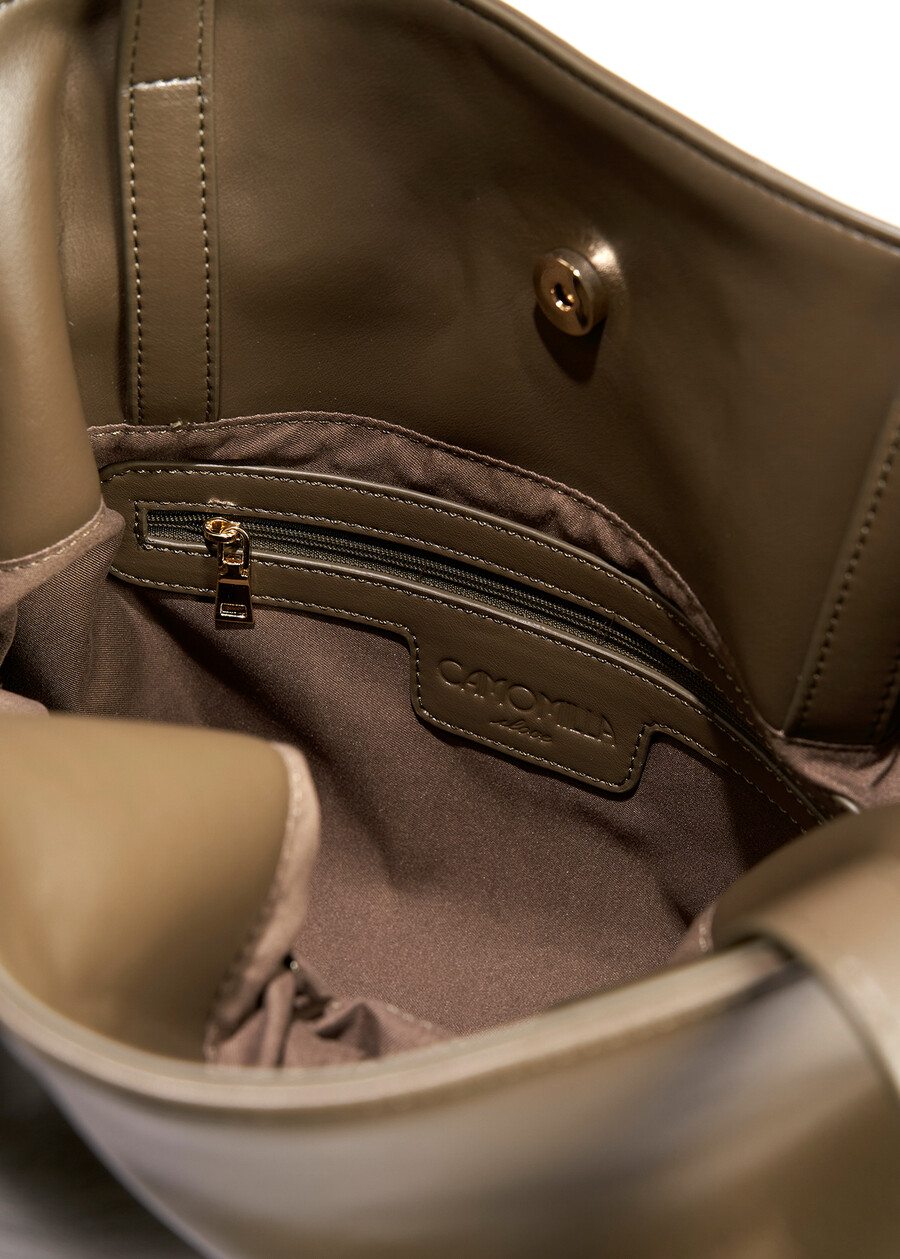 Bethel faux leather shopping bag NERO BLACKMARRONE FANGO Woman , image number 4