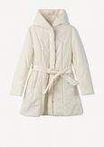 Presley padded coat with belt and faux fur collar BEIGE LATTE Woman image number 6