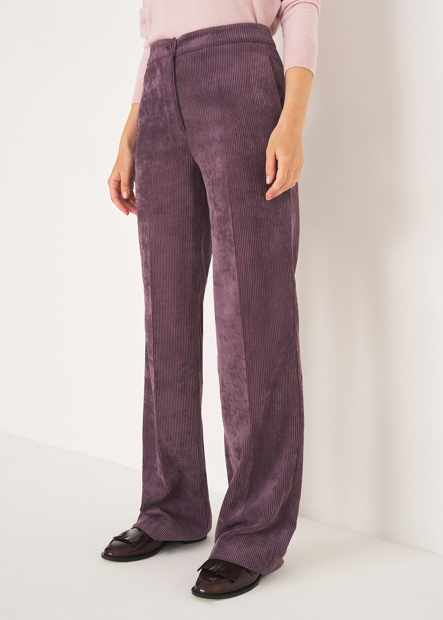 Pantalone Giorgia-N in velluto GRIGIO CENEREVIOLA PURPLE Donna , immagine n. 3