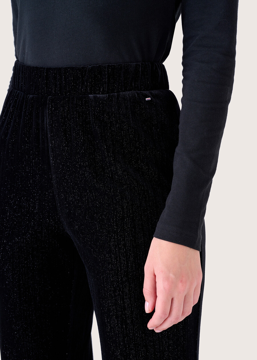 Victoria velvet trousers NERO BLACK Woman , image number 4