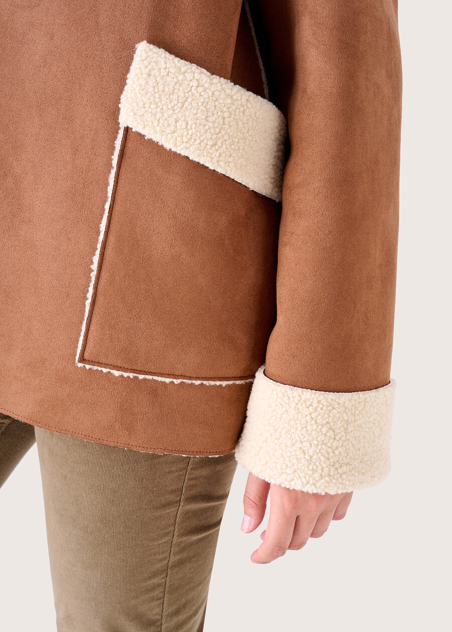 Cappotto Chloe in eco-suede MARRONE TIERRA Donna , immagine n. 4