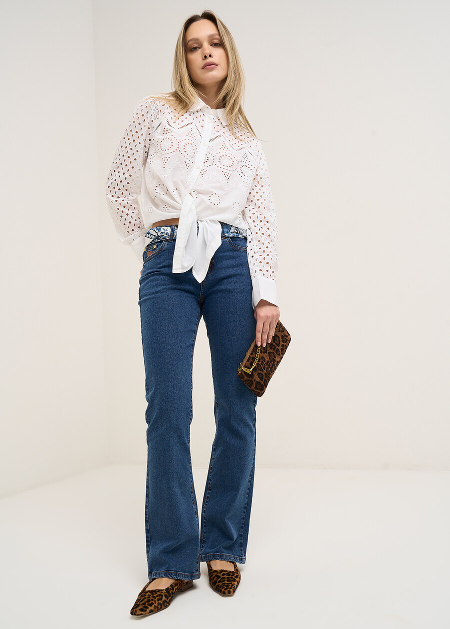 Callas Broderie Anglaise shirt BIANCO WHITE Woman , image number 5