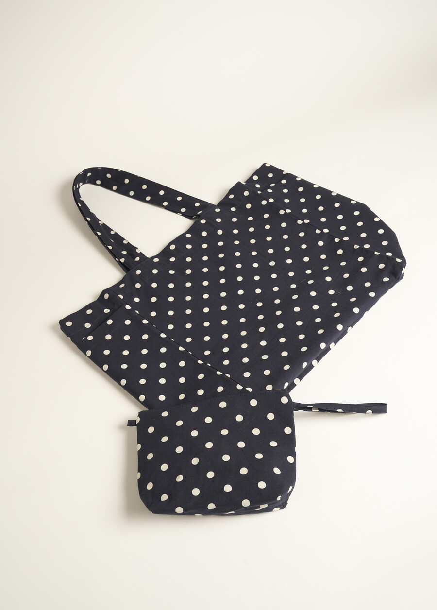 Borsa Blendas in Cotone con Stampa Pois BLUE OLTREMARE Donna , immagine n. 5