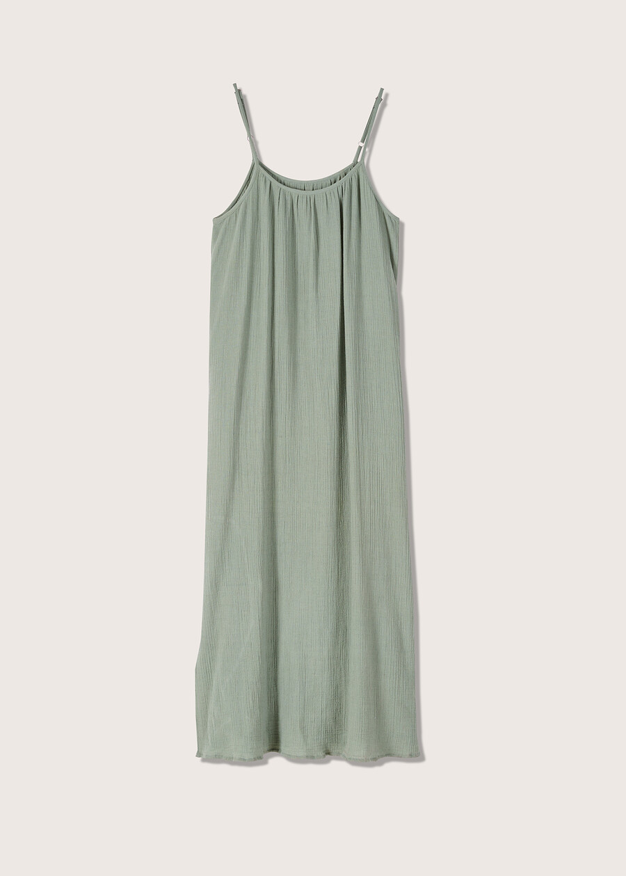 Abito lungo Adhara 100% cotone VERDE SALVIA Donna , immagine n. 4