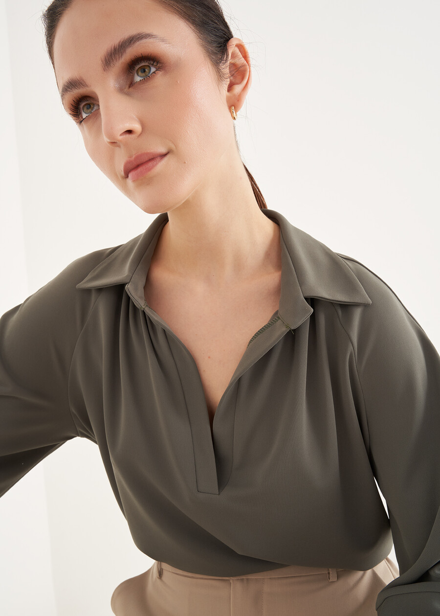 Silvia Shirt Collar T-shirt VERDEMARRONE TERRA Woman , image number 2