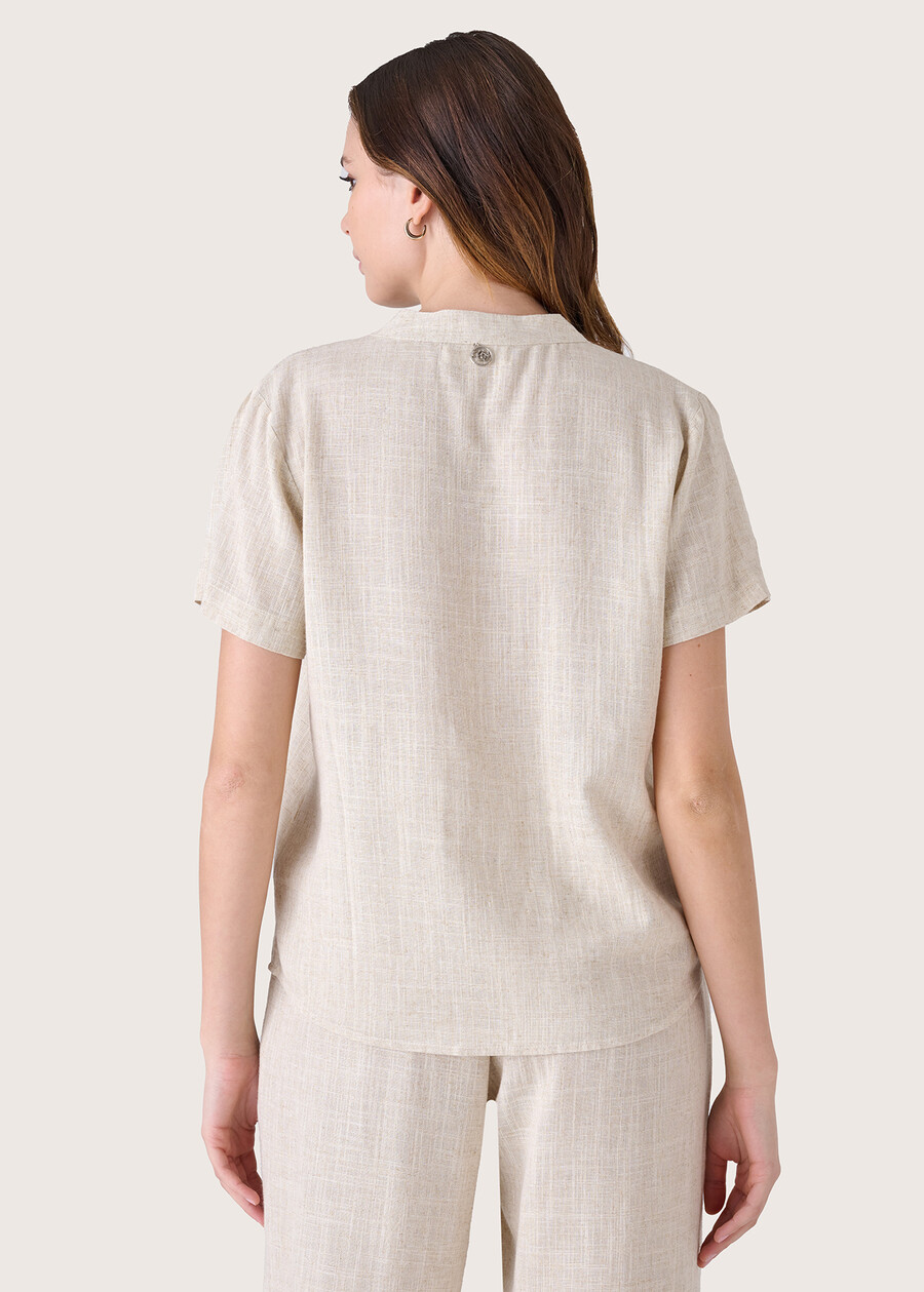 Bettany linen and viscose blouse BEIGE NARCISO Woman , image number 3