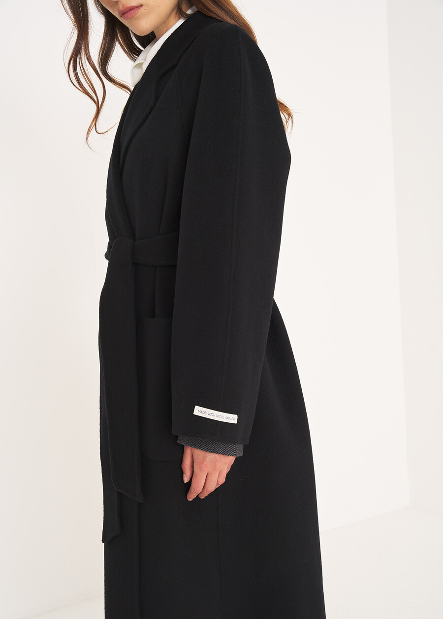 Connie pure wool wrap coat NERO BLACKBEIGE CAMMELLO Woman , image number 4